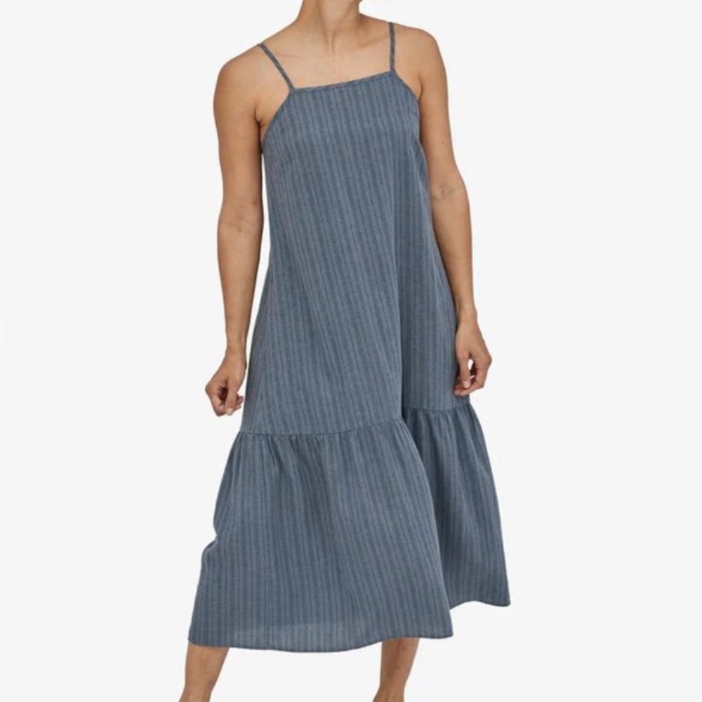 Patagonia Blue Striped Midi Dress